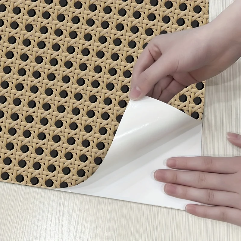 45cm Retro Rattan Pattern Self - مراجعة Pvc Panel Background وسعره