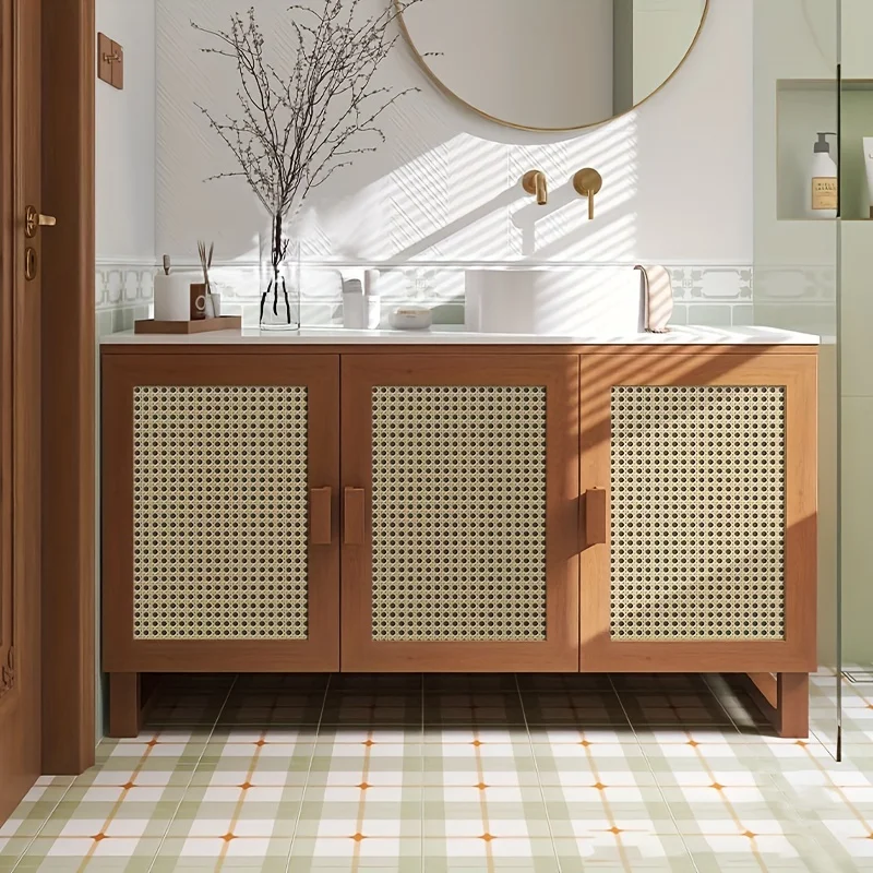 45cm Retro Rattan Pattern Self - مراجعة Pvc Panel Background وسعره