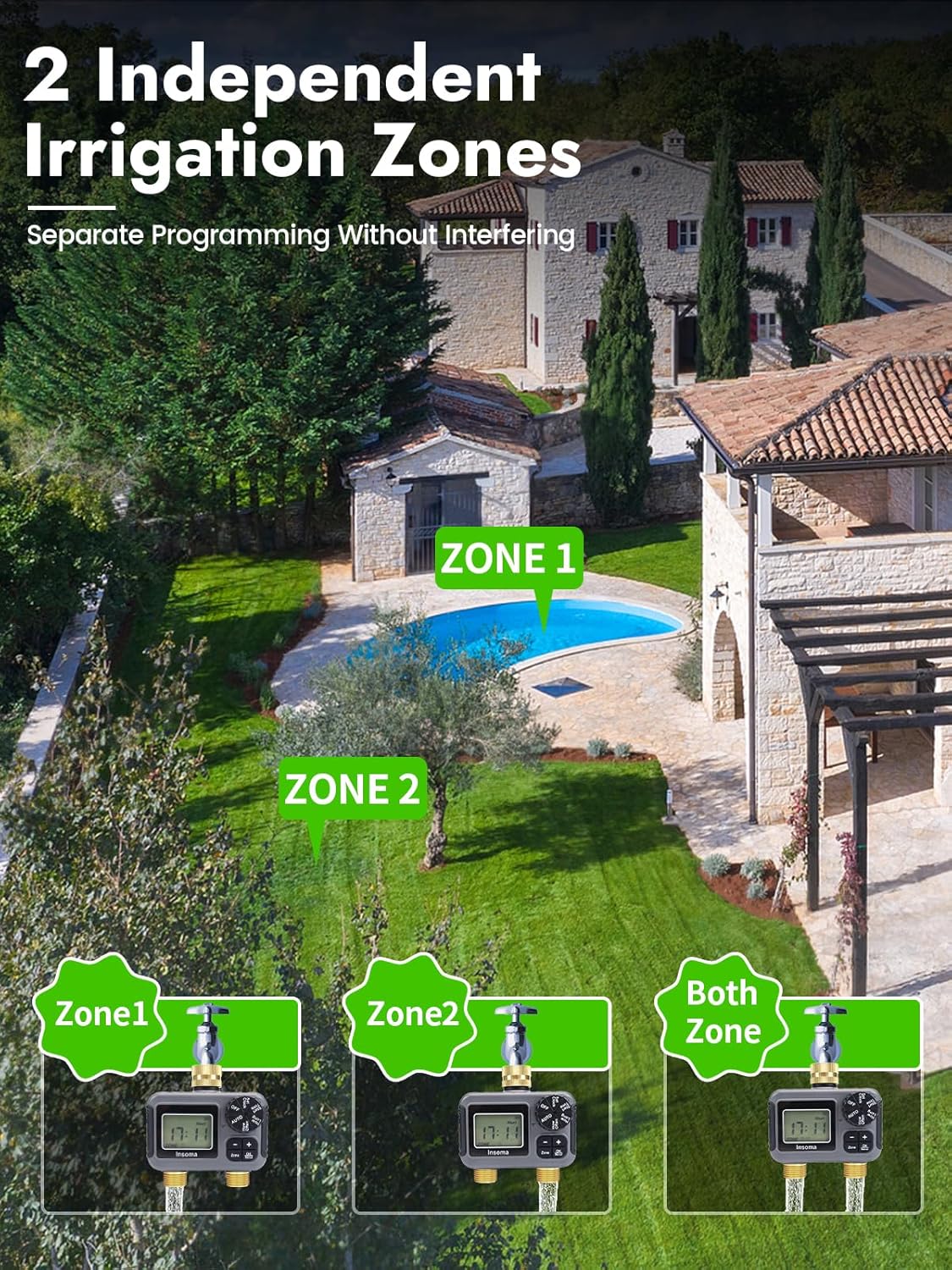 Insoma Smart Irrigation Wateri - مراجعة Timer Dual Outlet وسعره