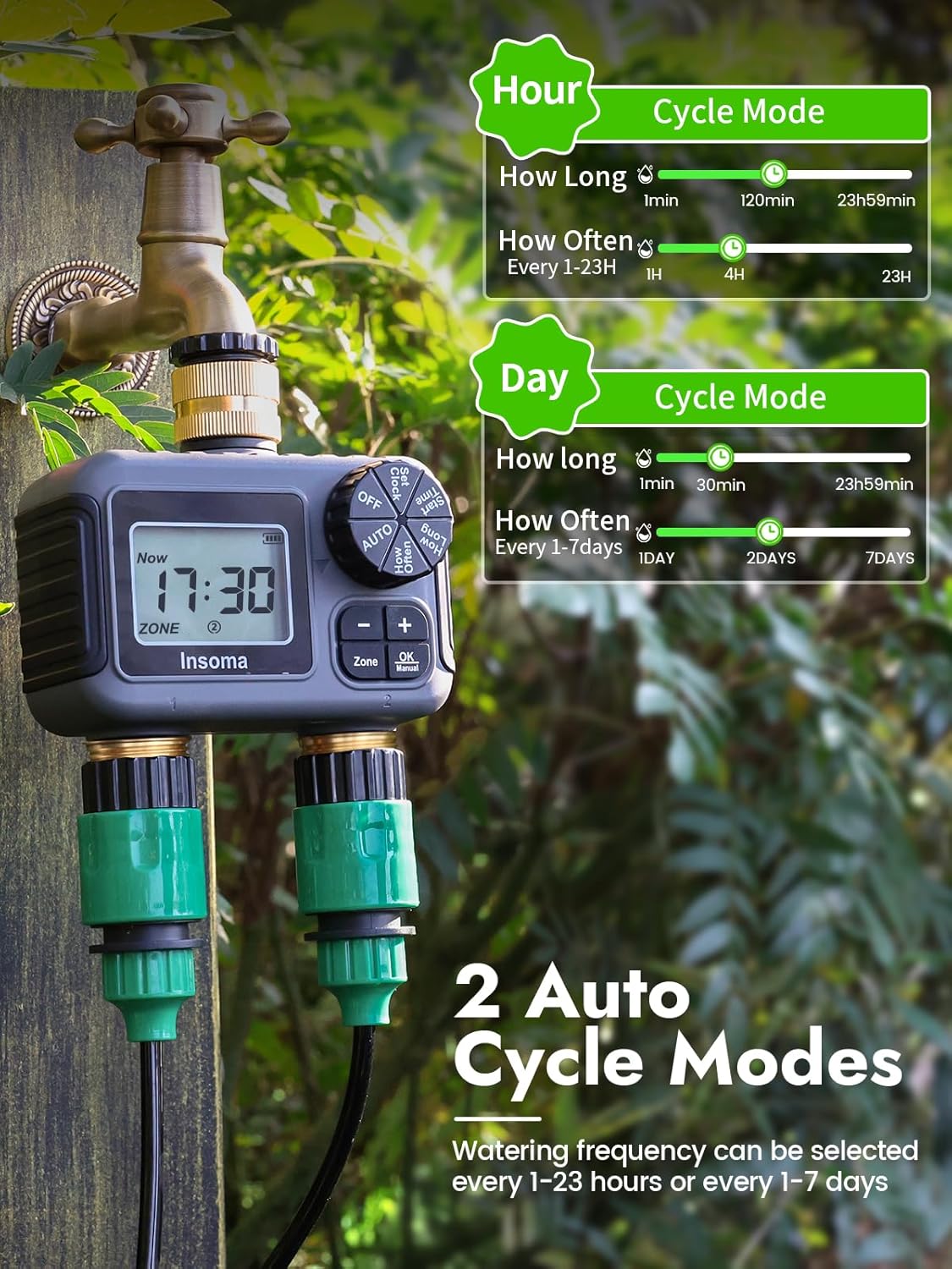Insoma Smart Irrigation Wateri - مراجعة Timer Dual Outlet وسعره