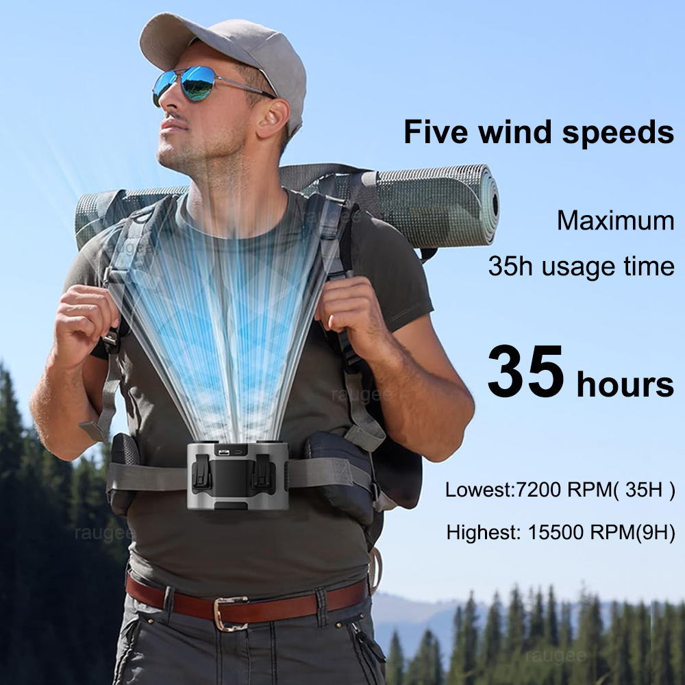 20000mAh Waist Fan Portable Ou - مراجعة Timer Dual Outlet وسعره