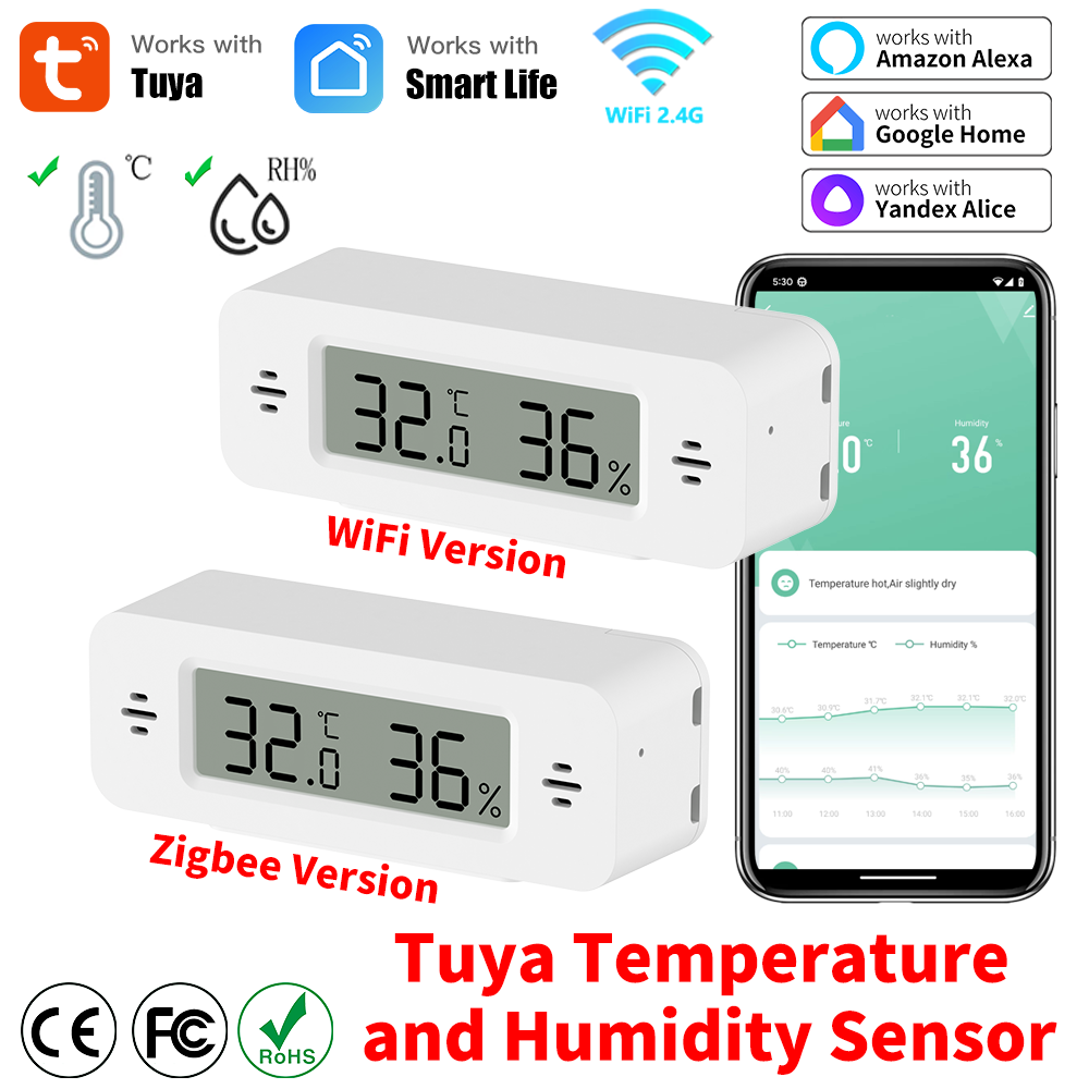 Tuya WiFi/Zigbee Temperature H - مراجعة Digital Hygrometer Probe وسعره