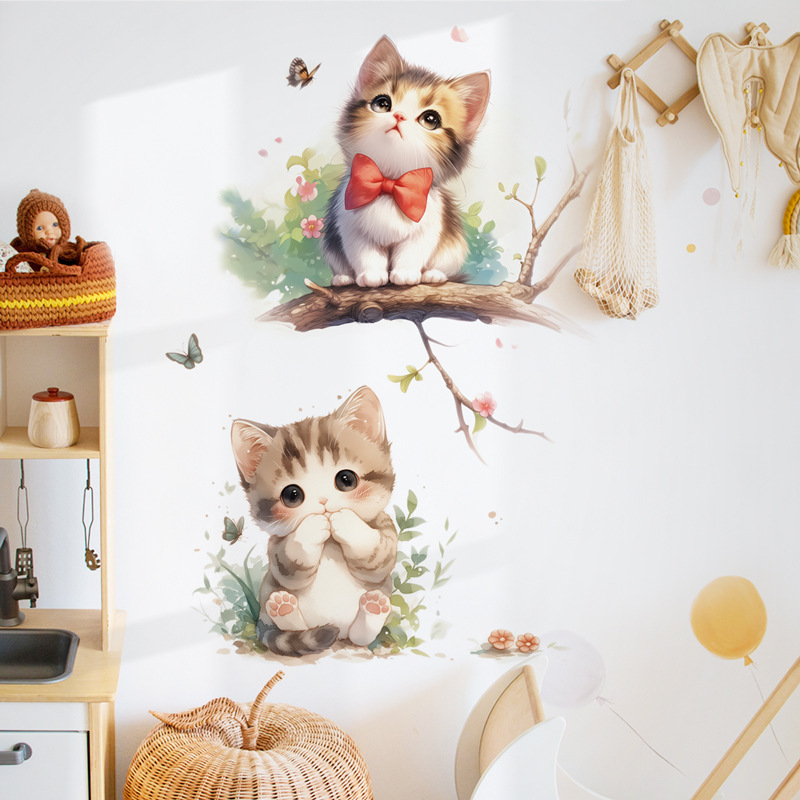 Kawaii Pastel Cat & Butterfly  - مراجعة Pvc Panel Background وسعره