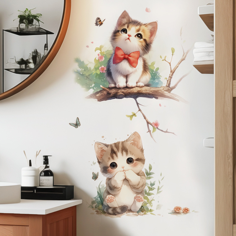 Kawaii Pastel Cat & Butterfly  - مراجعة Pvc Panel Background وسعره