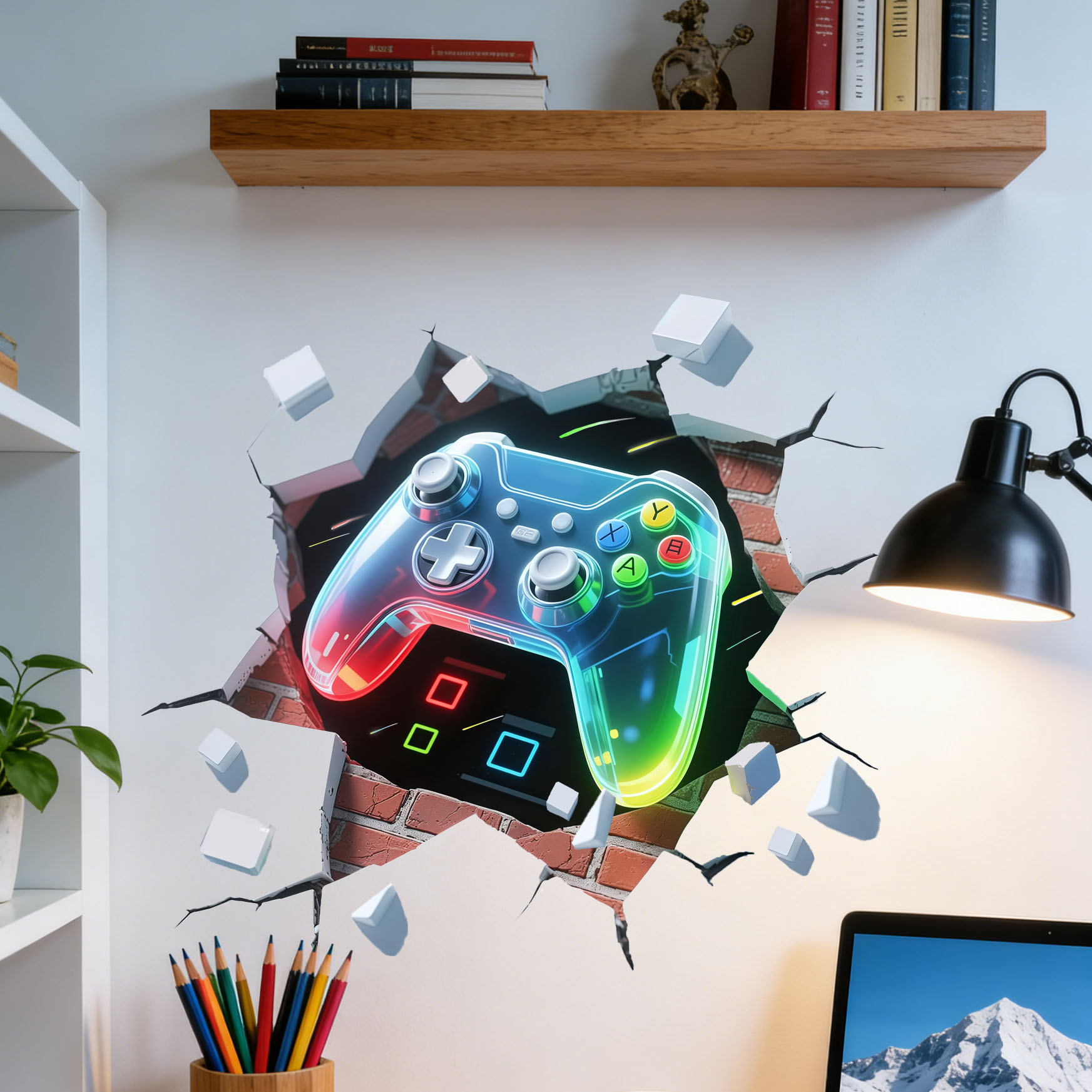 Game Controller Decal for Boys - مراجعة Pvc Panel Background وسعره