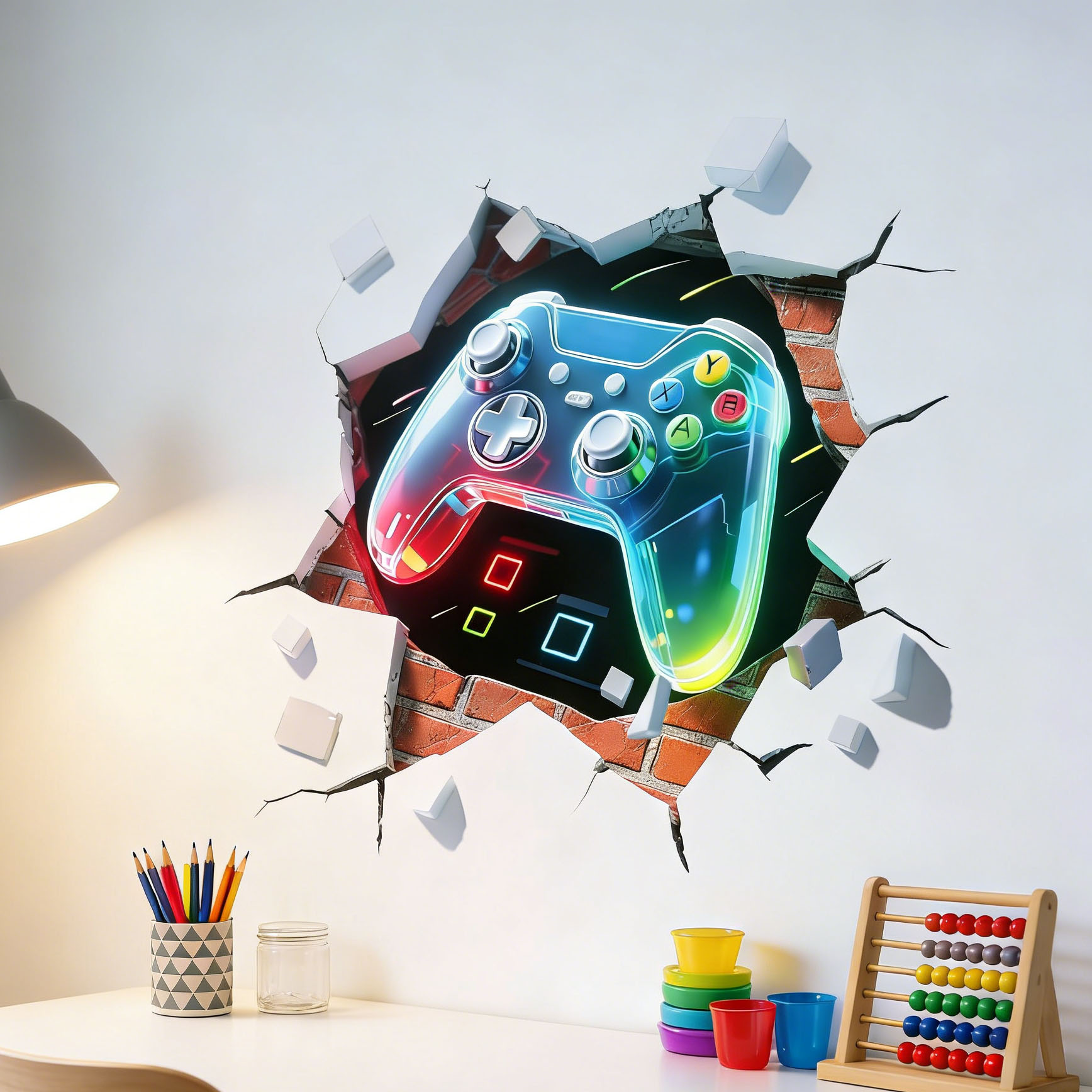Game Controller Decal for Boys - مراجعة Pvc Panel Background وسعره