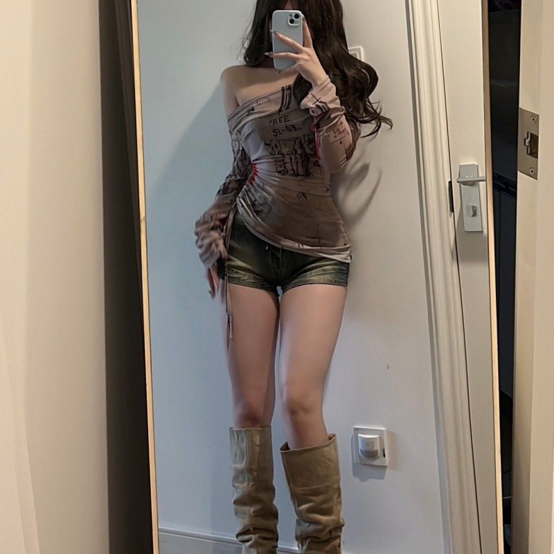 Long sleeved T-shirt spicy gir - مراجعة Screen Top Mesh وسعره