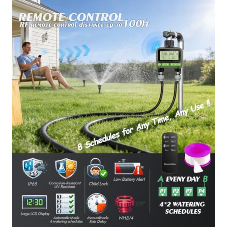 Smart Sprinkler Timer for Lawn - مراجعة Timer Dual Outlet وسعره