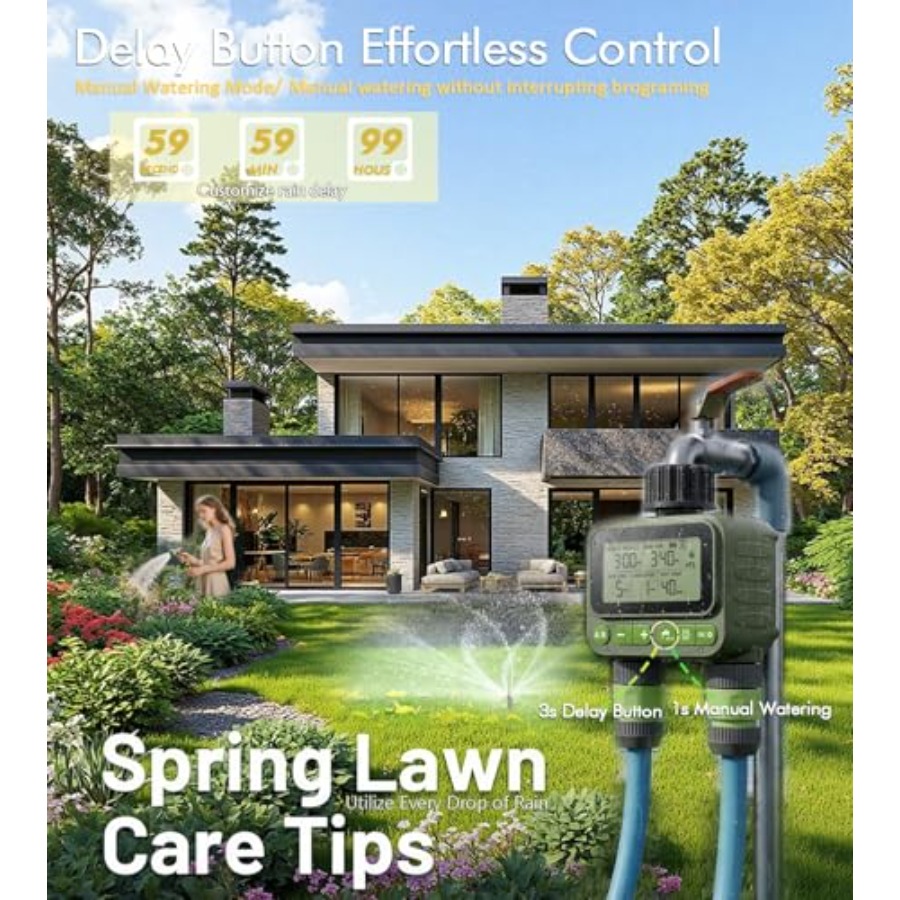 Smart Sprinkler Timer for Lawn - مراجعة Timer Dual Outlet وسعره