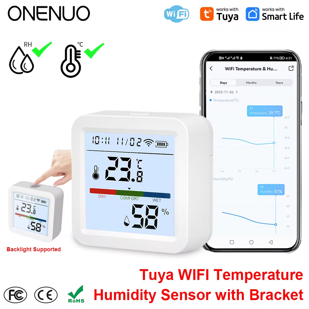 ONENUO Tuya WIFI Temperature H - مراجعة Digital Hygrometer Probe وسعره
