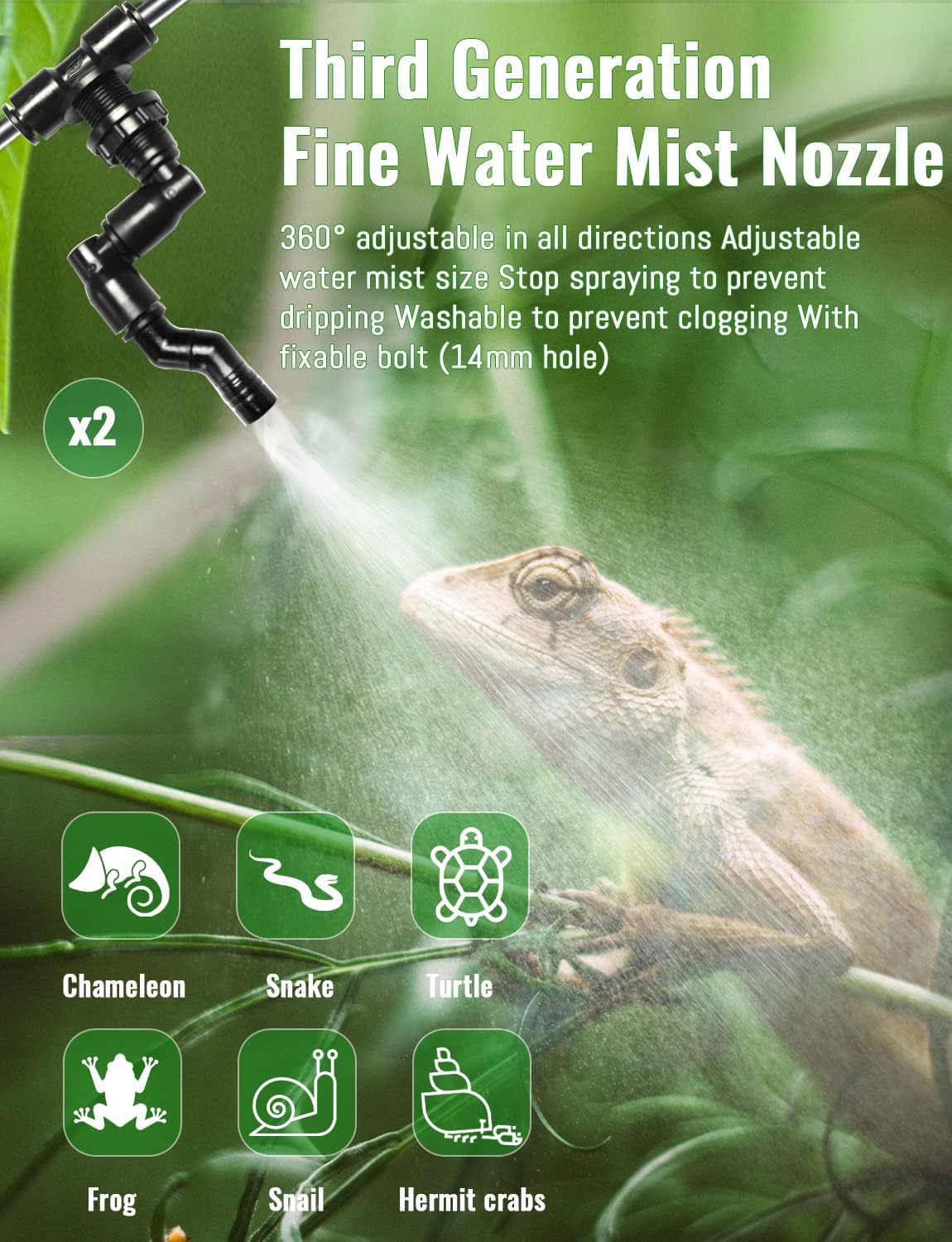 Automatic Rainforest Timing Sp - مراجعة Misting Nozzle Reptile وسعره