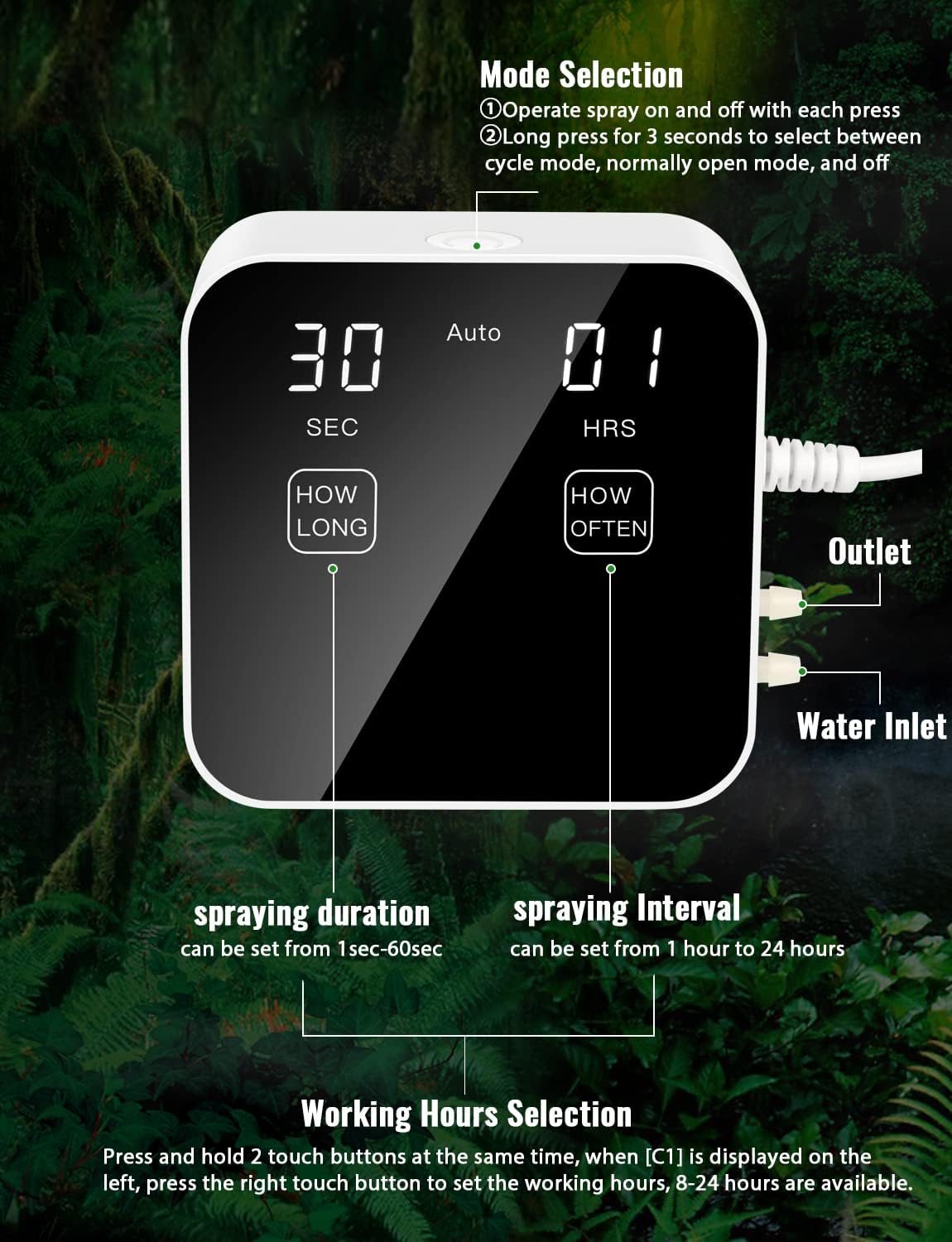 Automatic Rainforest Timing Sp - مراجعة Misting Nozzle Reptile وسعره