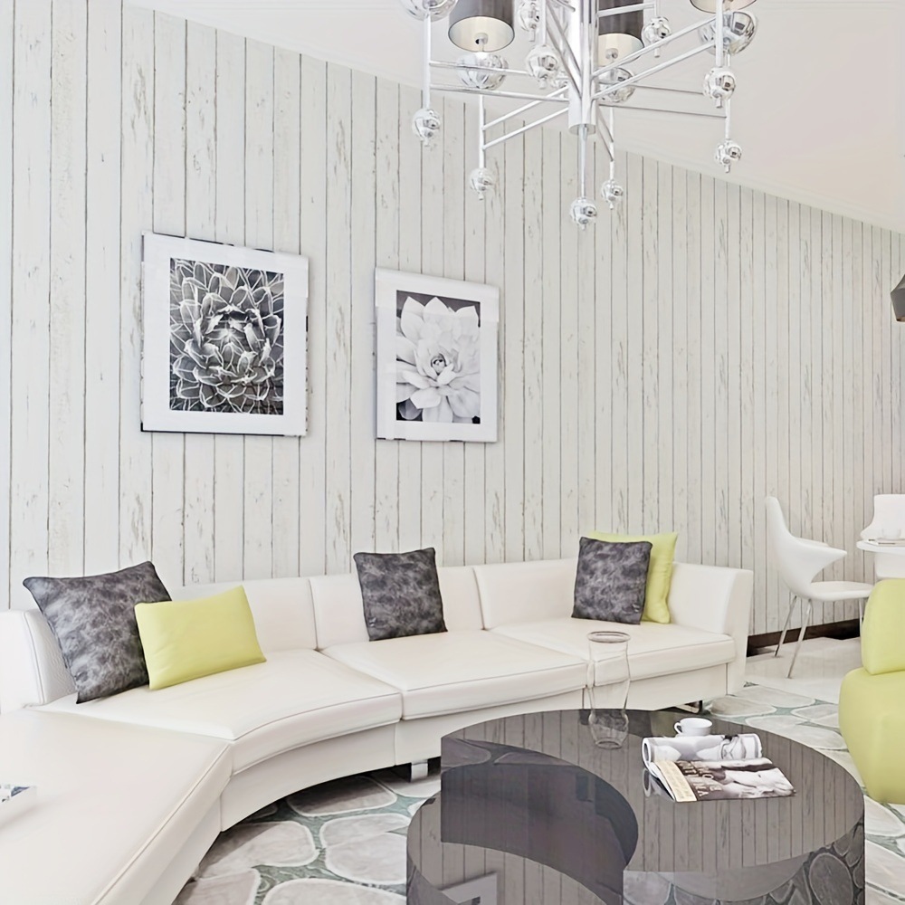 Retro White Wallpaper Wooden P - مراجعة Pvc Panel Background وسعره