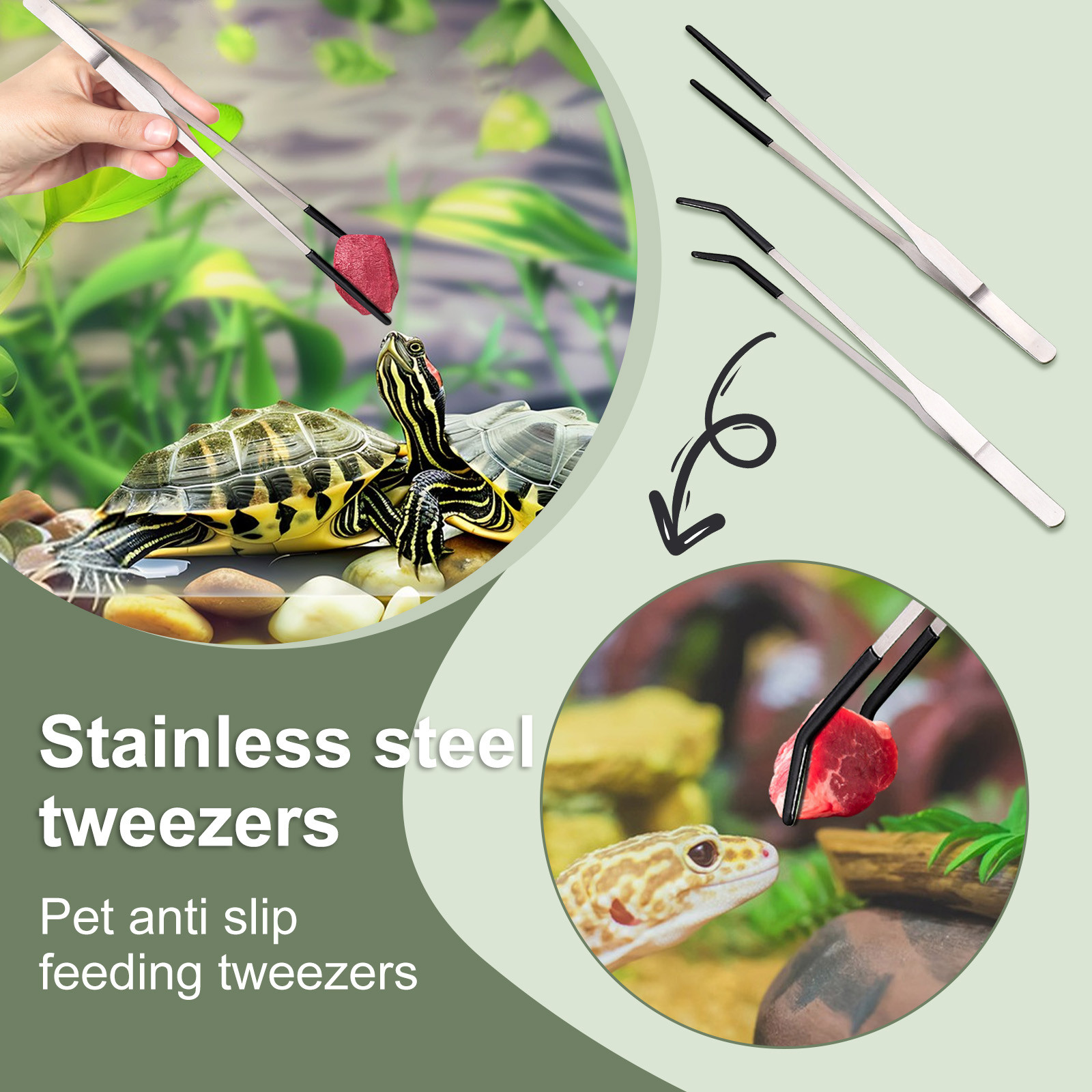 Stainless Steel Reptile Feedin - مراجعة Feeding Tong Stainless وسعره