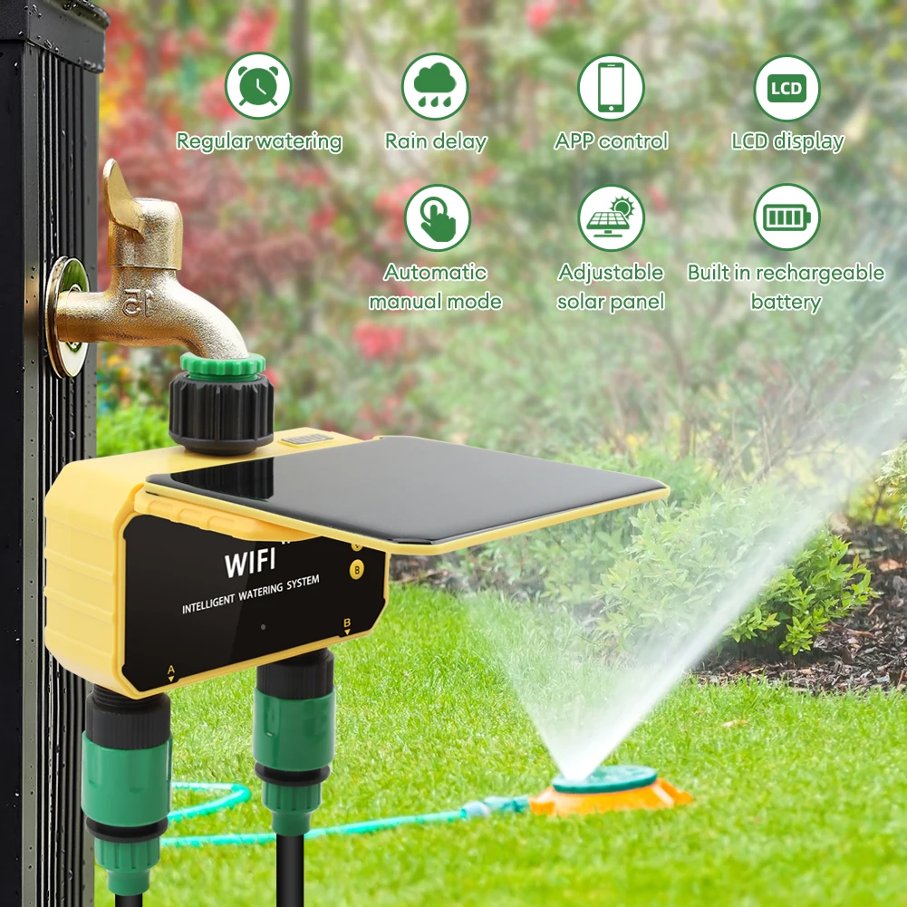 WiFi Solar Timer Dual Water Va - مراجعة Timer Dual Outlet وسعره