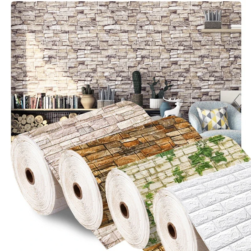 70cmx1/3/5/10M 3D Foam Brick W - مراجعة Pvc Panel Background وسعره