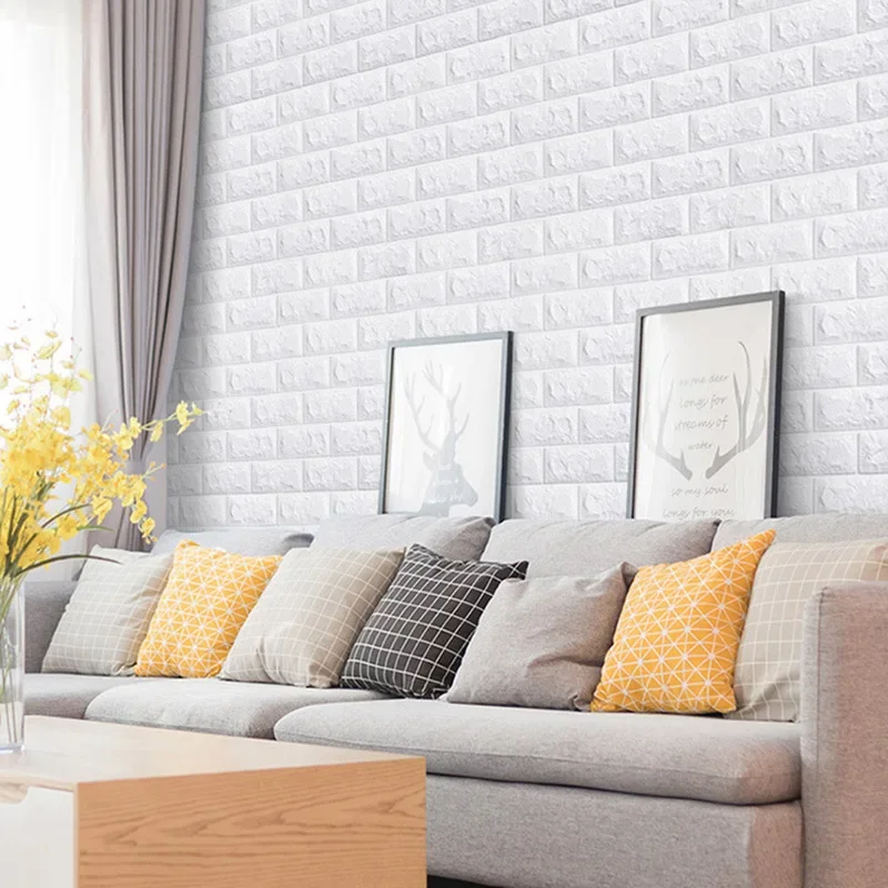 70cmx1/3/5/10M 3D Foam Brick W - مراجعة Pvc Panel Background وسعره