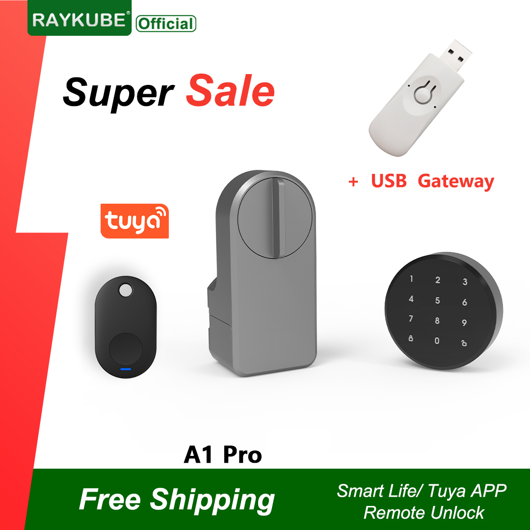 RAYKUBE A1 Pro Tuya BEL Smart  - مراجعة Glass Door Hinge وسعره