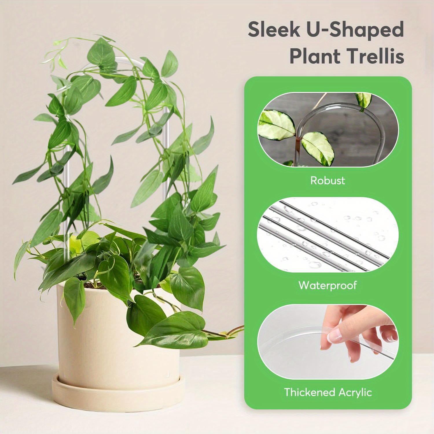 3pc u-shaped acrylic plant cli - مراجعة Vine Climbing Plastic وسعره