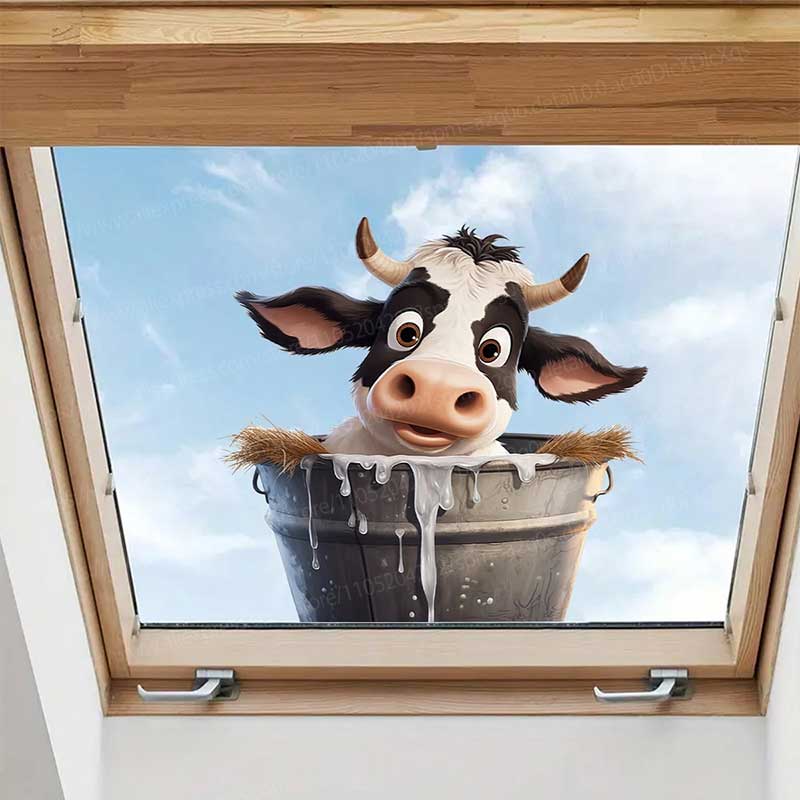 Cute Cow Wall Stickers Self-Ad - مراجعة Pvc Panel Background وسعره