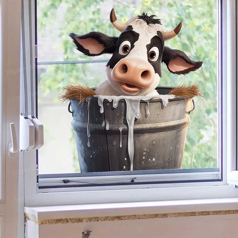 Cute Cow Wall Stickers Self-Ad - مراجعة Pvc Panel Background وسعره