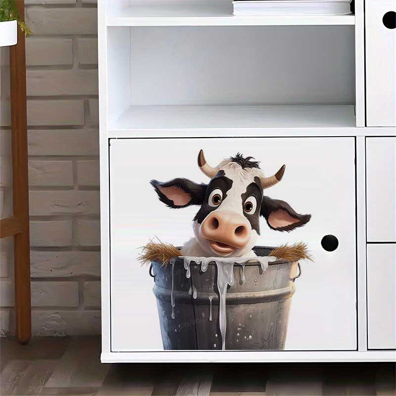 Cute Cow Wall Stickers Self-Ad - مراجعة Pvc Panel Background وسعره