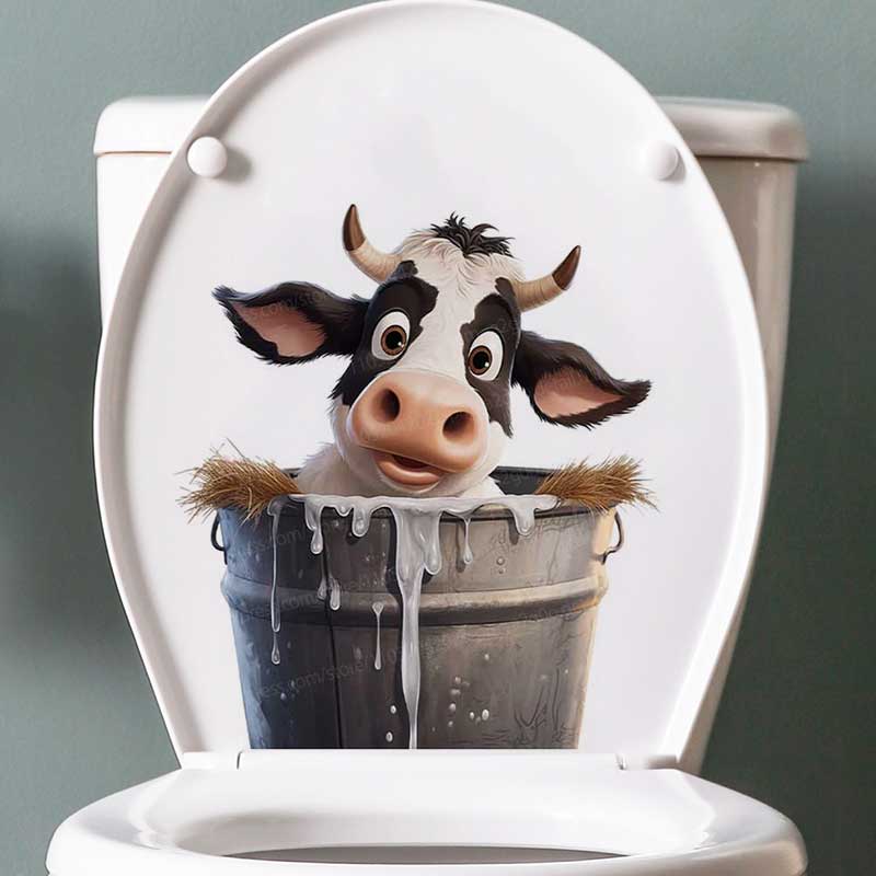 Cute Cow Wall Stickers Self-Ad - مراجعة Pvc Panel Background وسعره