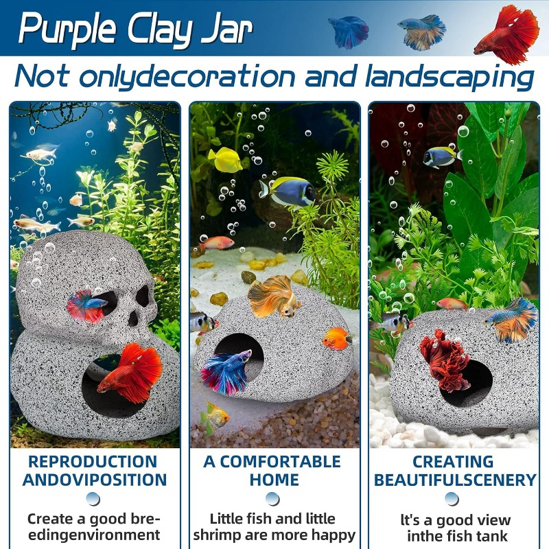 Aquarium Decorations Cave Fish - مراجعة Hide Cave Ceramic وسعره