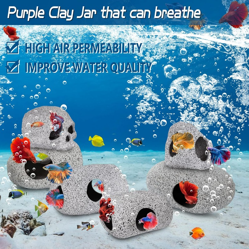 Aquarium Decorations Cave Fish - مراجعة Hide Cave Ceramic وسعره