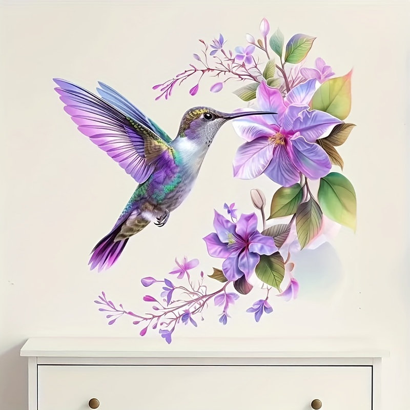 1 Purple Flower and Hummingbir - مراجعة Pvc Panel Background وسعره