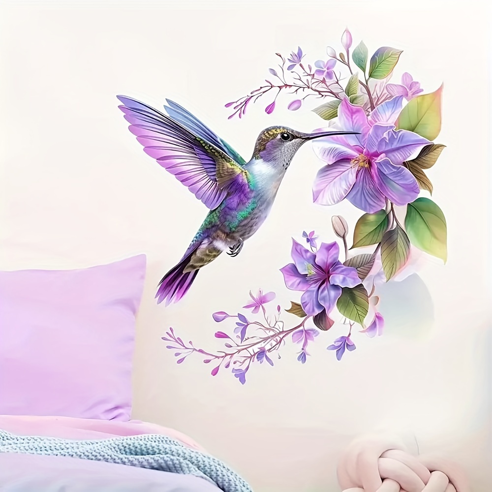 1 Purple Flower and Hummingbir - مراجعة Pvc Panel Background وسعره