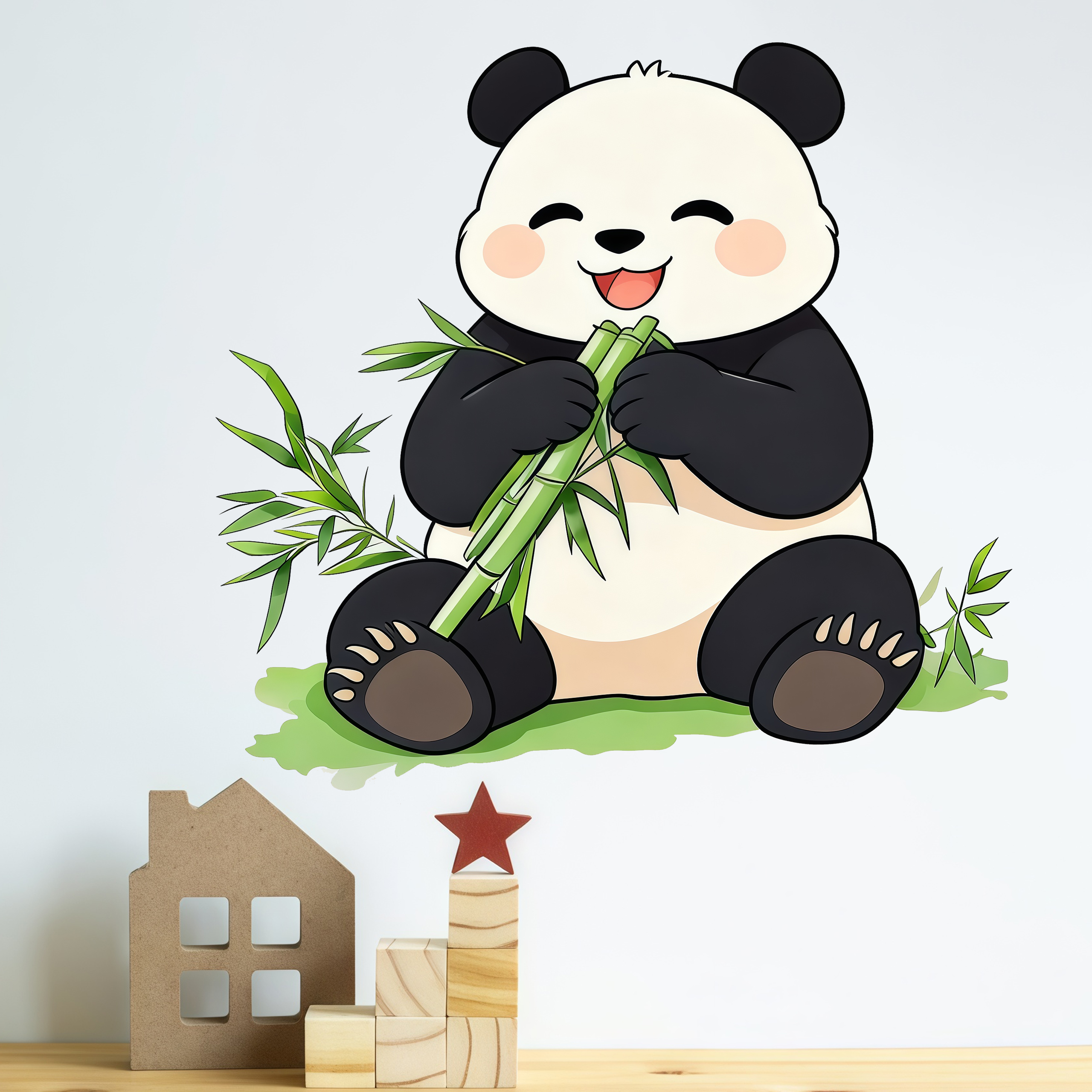 Bamboo And Panda Wall Decals S - مراجعة Pvc Panel Background وسعره