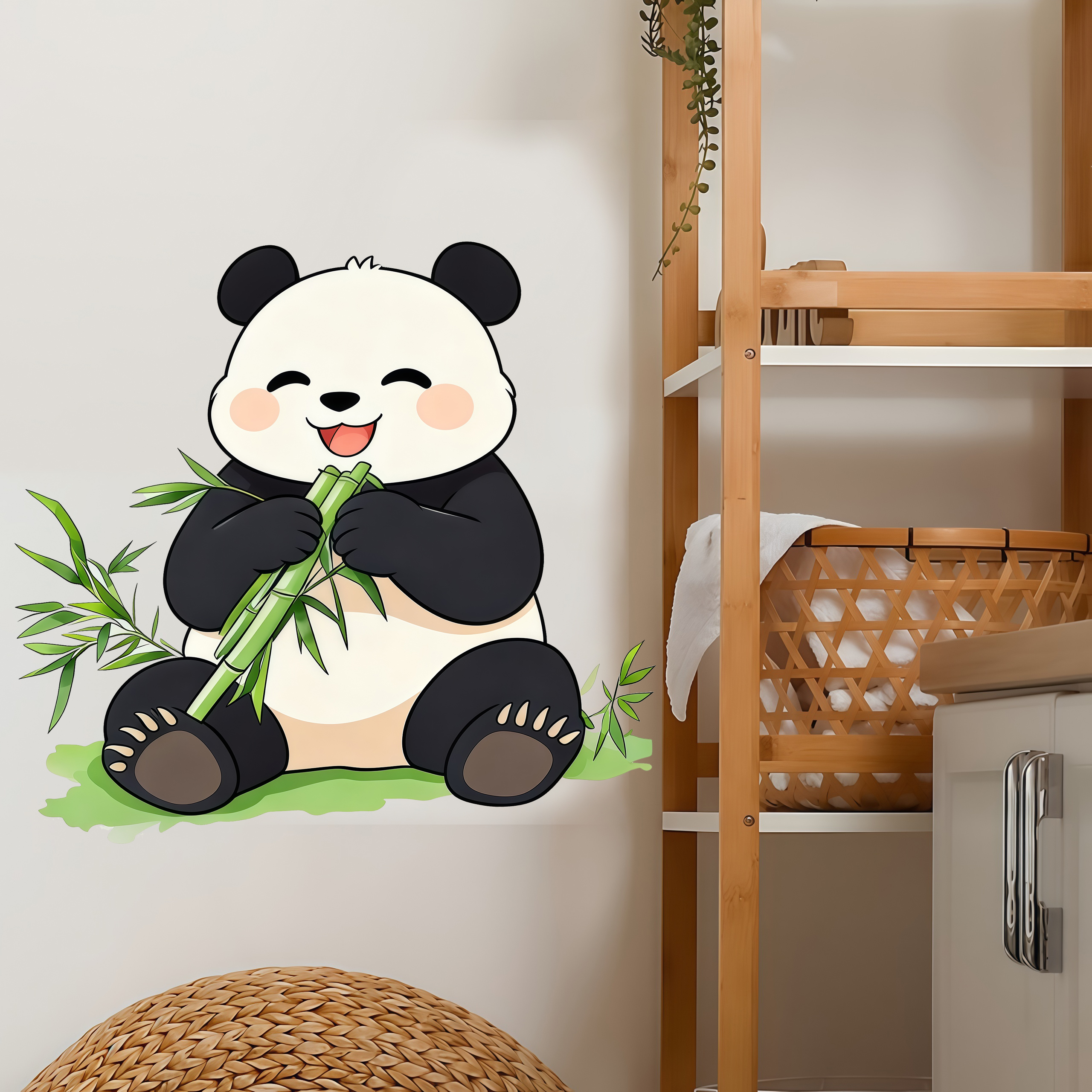 Bamboo And Panda Wall Decals S - مراجعة Pvc Panel Background وسعره