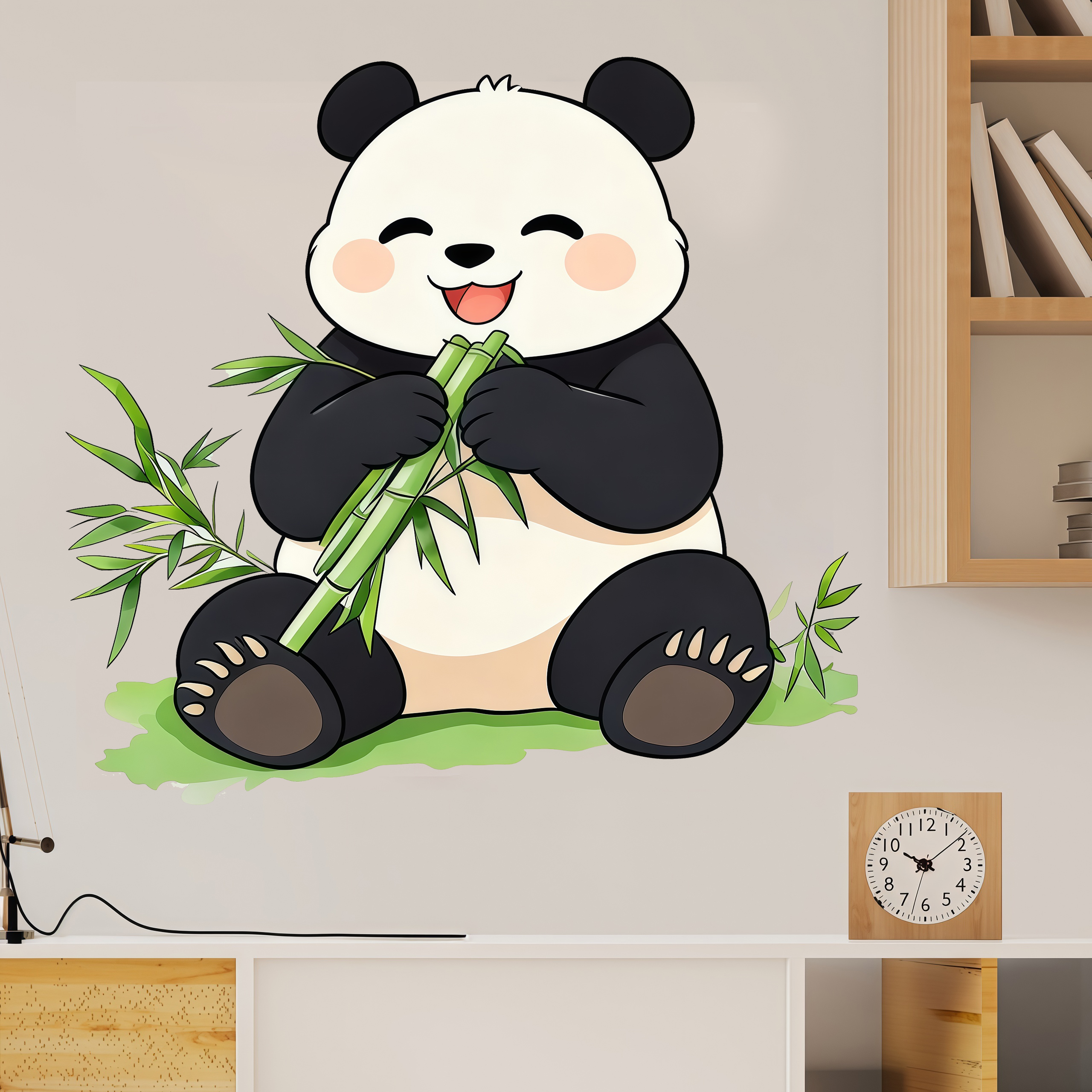 Bamboo And Panda Wall Decals S - مراجعة Pvc Panel Background وسعره