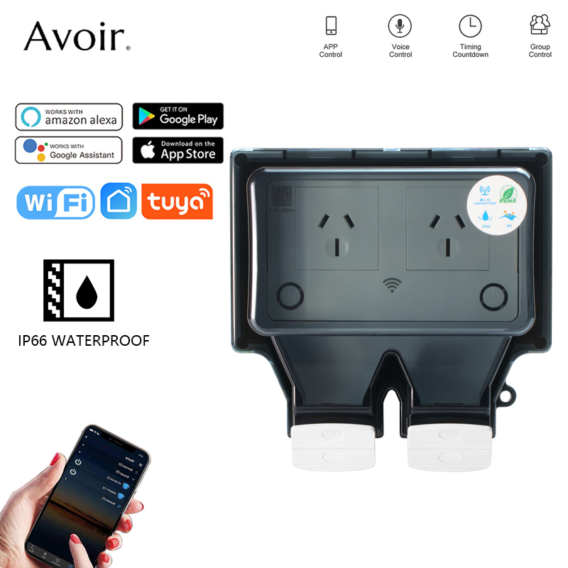 Avoir Tuya Wifi Waterproof Ele - مراجعة Timer Dual Outlet وسعره