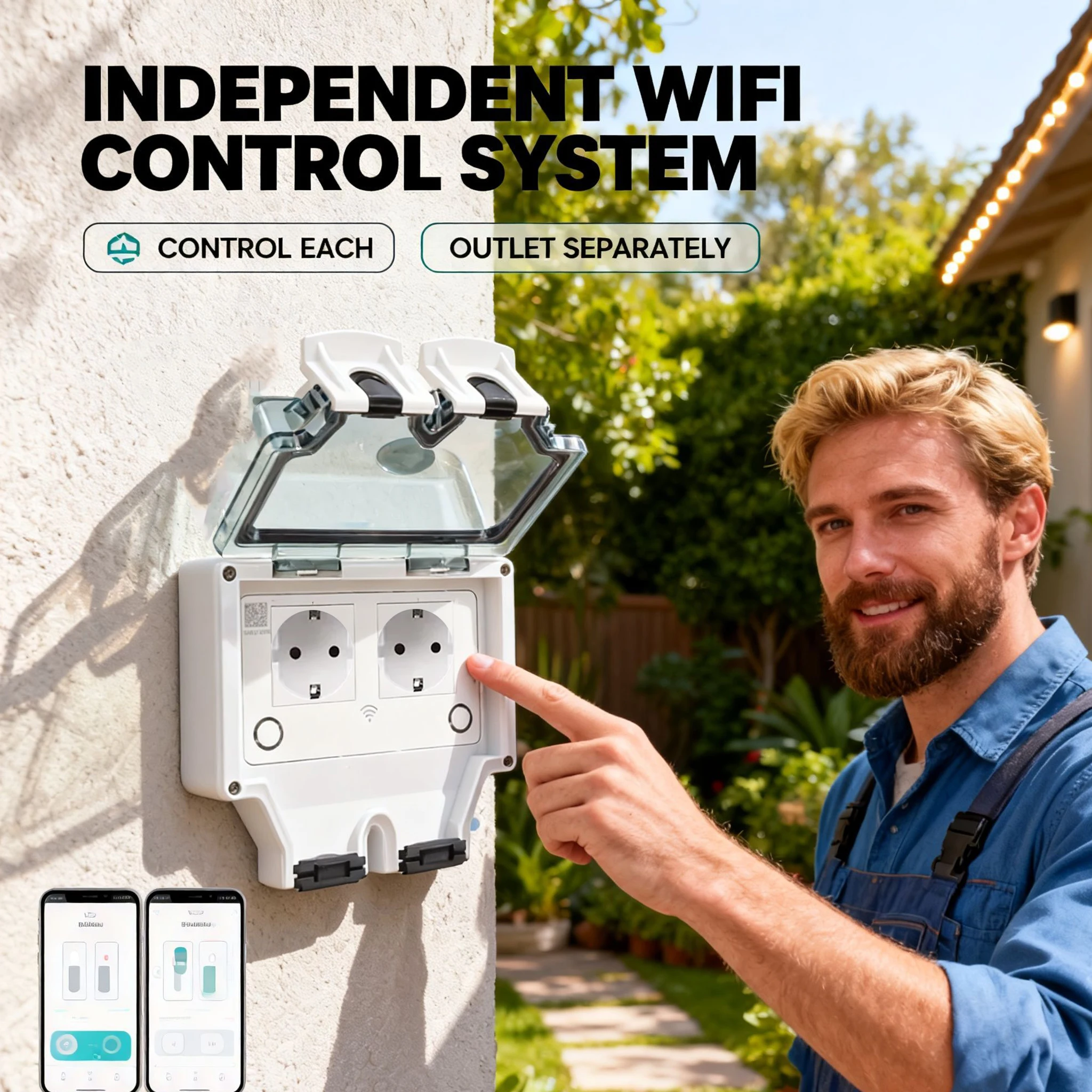 Tuya Waterproof Electrical Wal - مراجعة Timer Dual Outlet وسعره