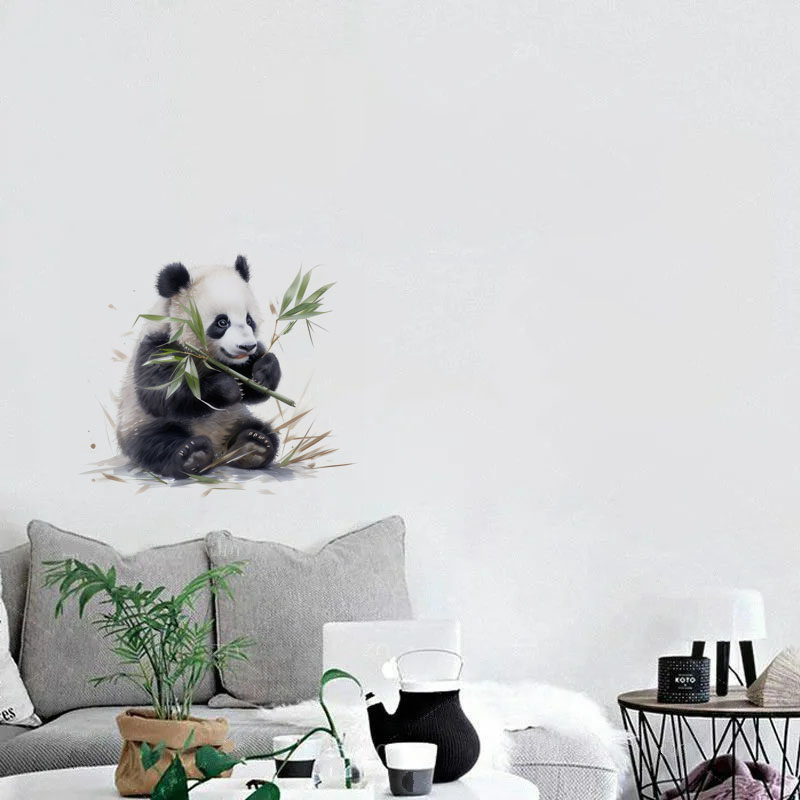 C76# Watercolor panda wall sti - مراجعة Pvc Panel Background وسعره