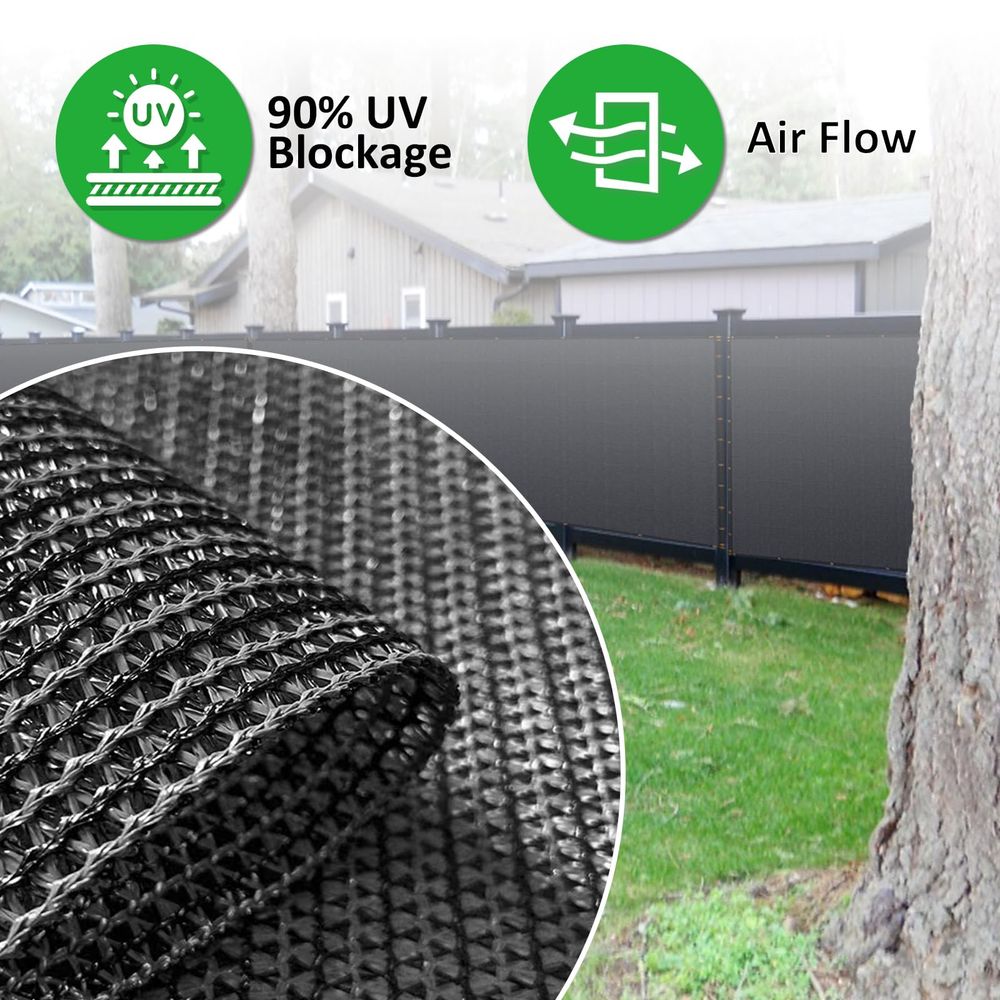 x 100ft Black Privacy Screen F - مراجعة Screen Top Mesh وسعره