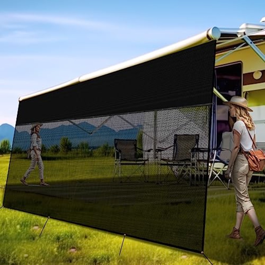RV Awning Shade Screen 9' x 15 - مراجعة Screen Top Mesh وسعره