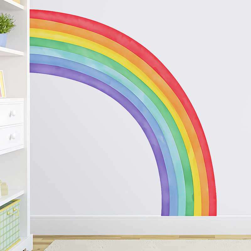 Large Rainbow Wall Stickers Se - مراجعة Pvc Panel Background وسعره