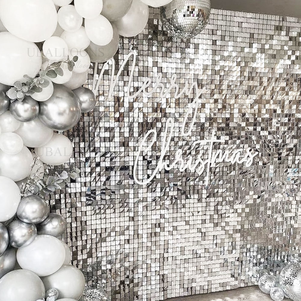 Silver Sequin Wall Backdrop Pa - مراجعة Pvc Panel Background وسعره
