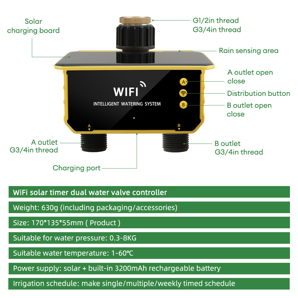 WiFi Solar Timer Dual Water Va - مراجعة Timer Dual Outlet وسعره