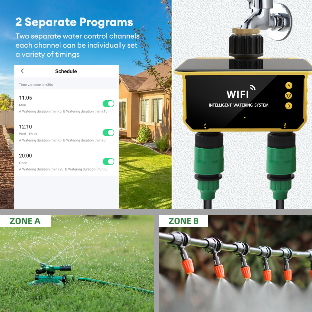 WiFi Solar Timer Dual Water Va - مراجعة Timer Dual Outlet وسعره